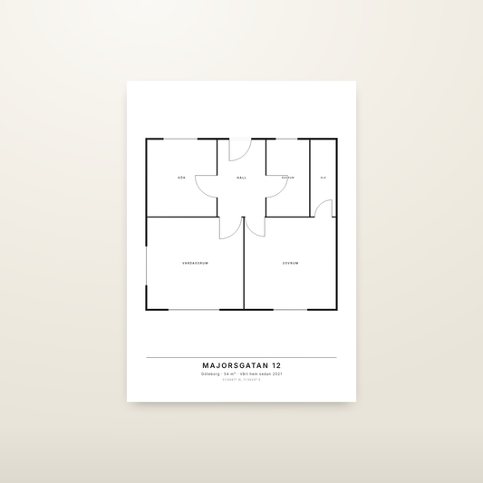 Planritning som poster – matt, tjockt posterpapper